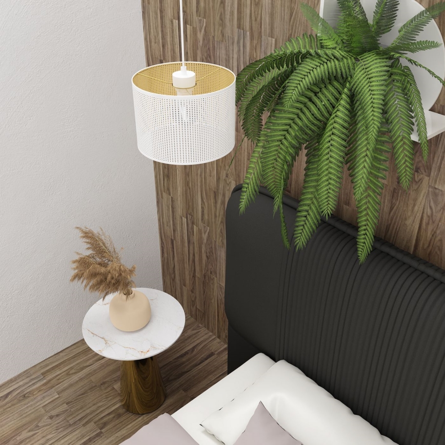 Hanglamp aan een koord LOFT SHADE 1xE27/60W/230V diameter 25 cm wit/gouden