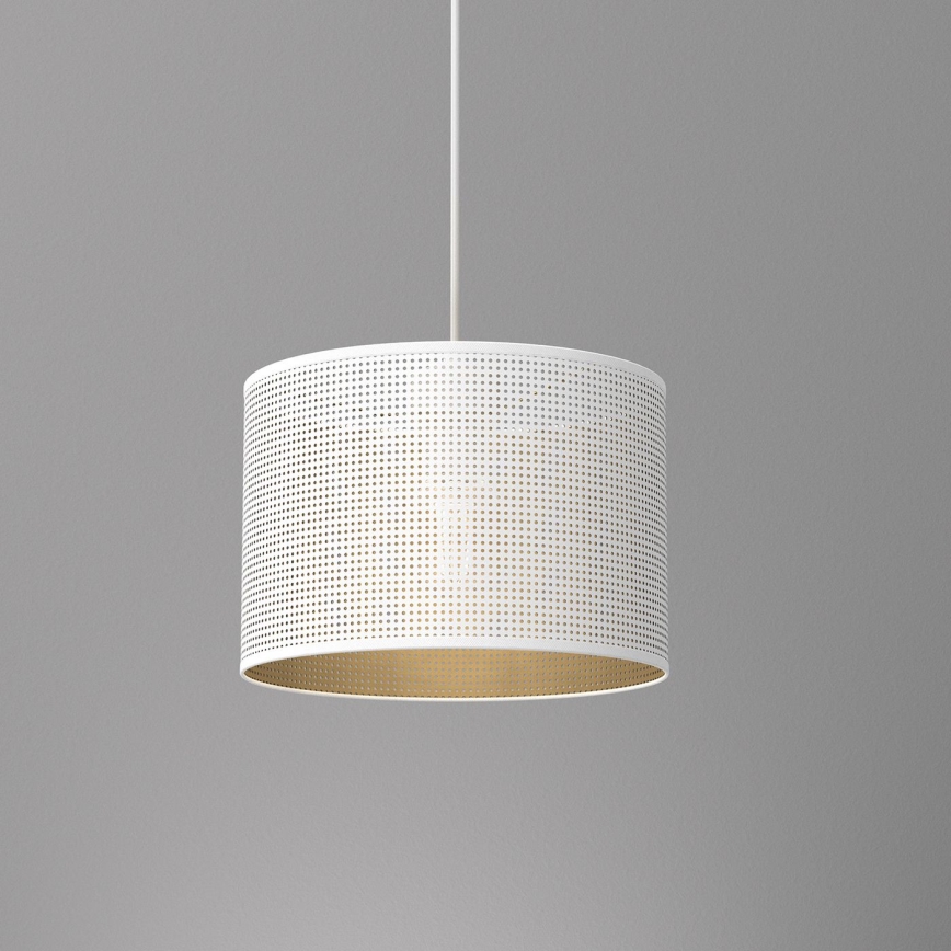 Hanglamp aan een koord LOFT SHADE 1xE27/60W/230V diameter 25 cm wit/gouden