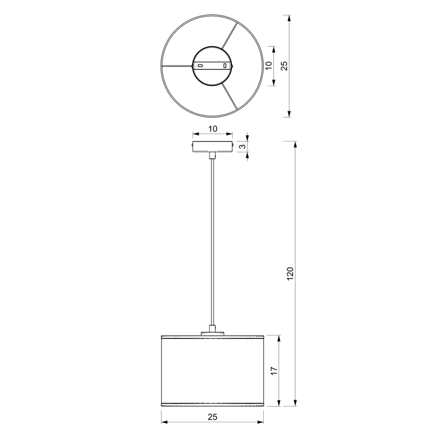 Hanglamp aan een koord LOFT SHADE 1xE27/60W/230V diameter 25 cm wit/gouden