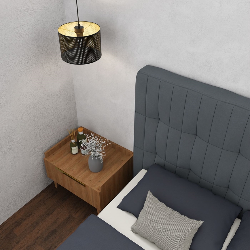 Hanglamp aan een koord LOFT SHADE 1xE27/60W/230V diameter 25 cm zwart/gouden