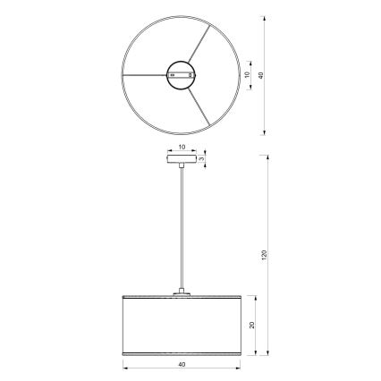 Hanglamp aan een koord LOFT SHADE 1xE27/60W/230V diameter 40 cm zwart