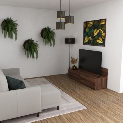 Hanglamp aan een koord LOFT SHADE 3xE27/60W/230V zwart/gouden