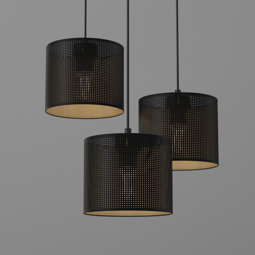 Hanglamp aan een koord LOFT SHADE 3xE27/60W/230V zwart/gouden