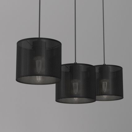 Hanglamp aan een koord LOFT SHADE 3xE27/60W/230V zwart