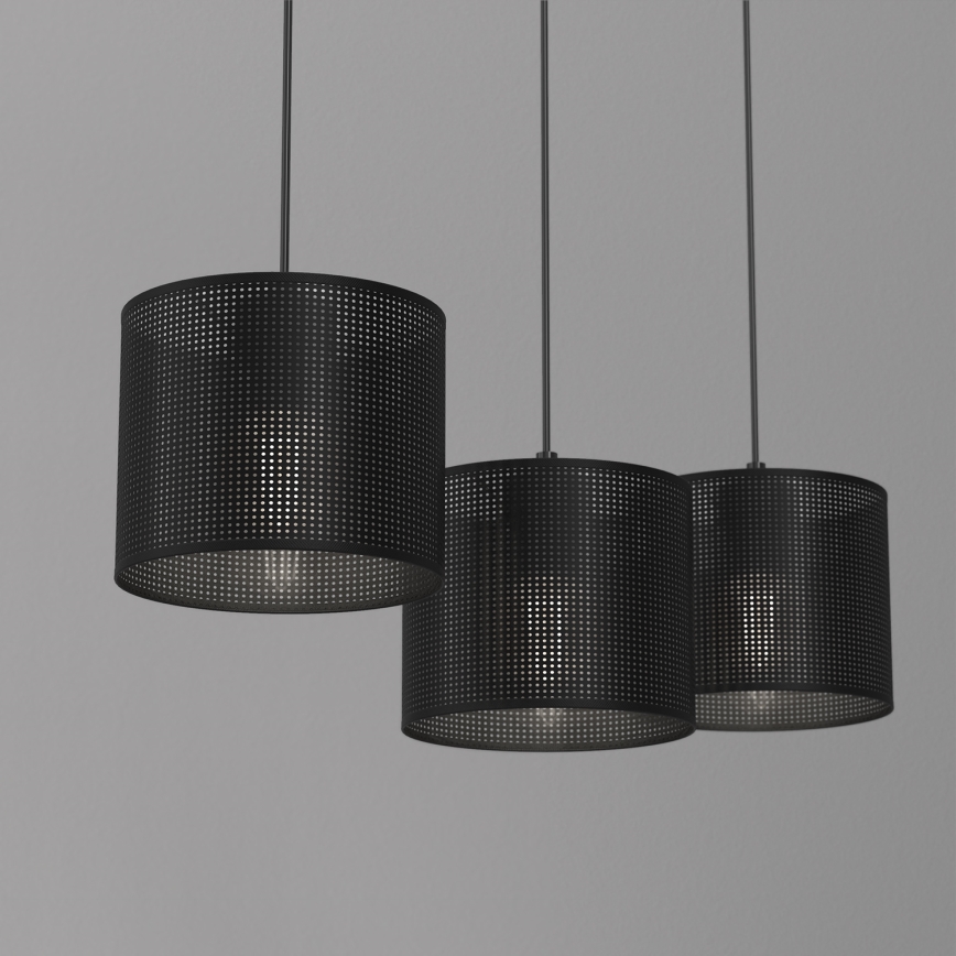 Hanglamp aan een koord LOFT SHADE 3xE27/60W/230V zwart