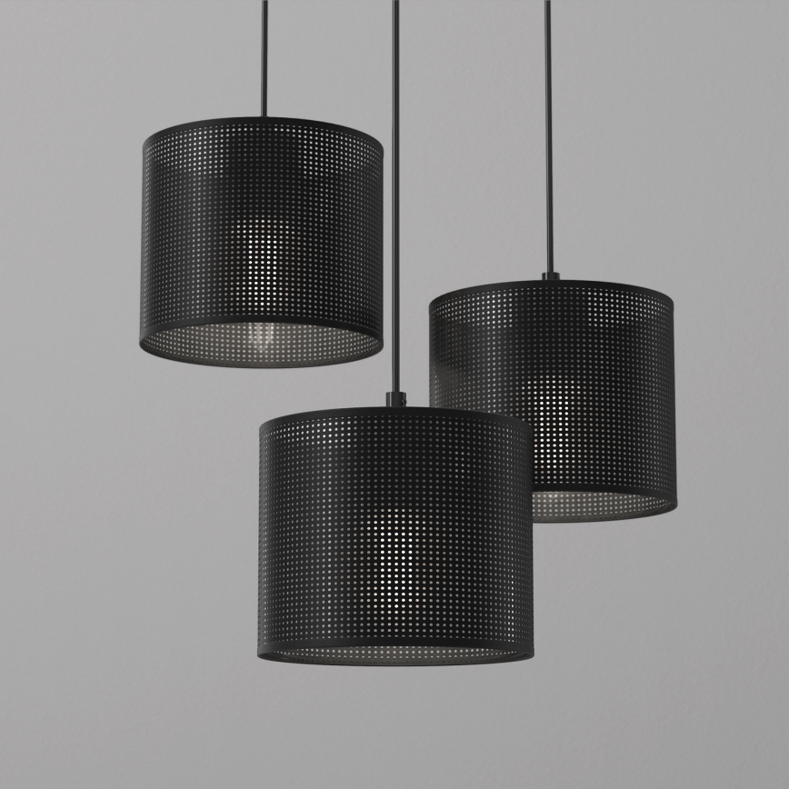 Hanglamp aan een koord LOFT SHADE 3xE27/60W/230V zwart