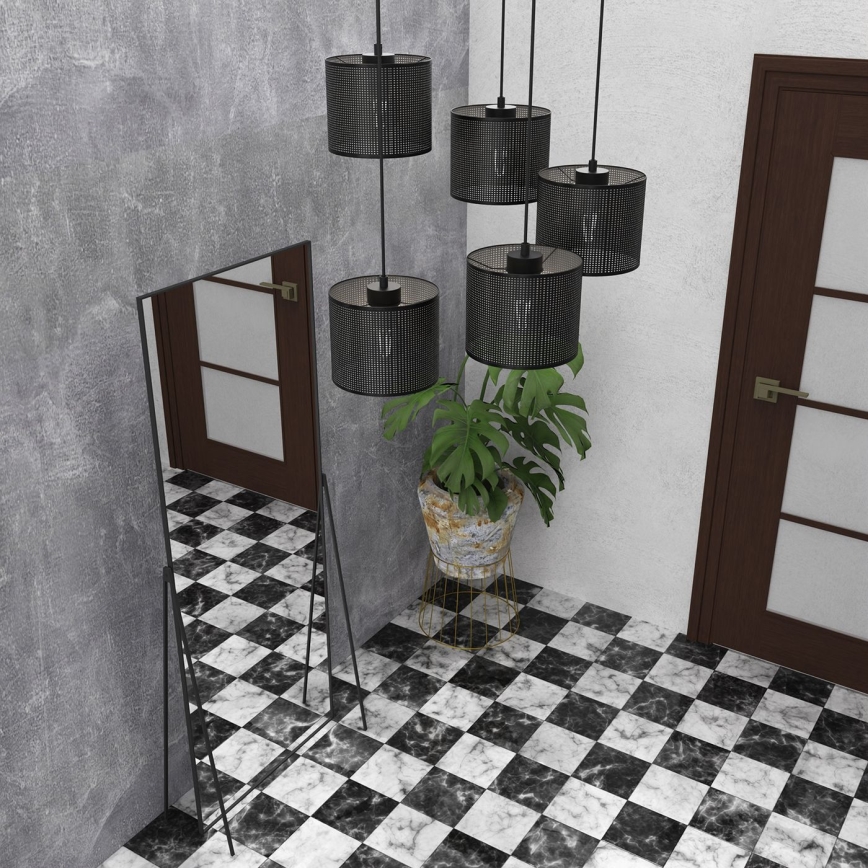 Hanglamp aan een koord LOFT SHADE 5xE27/60W/230V zwart