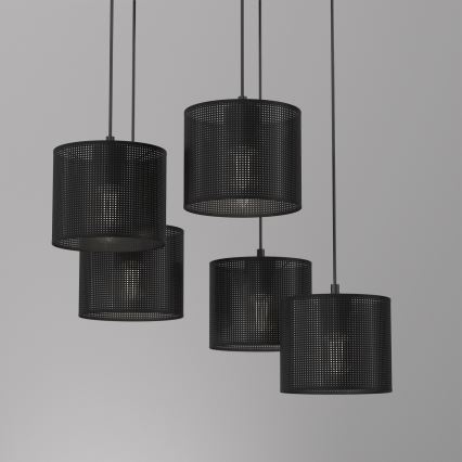 Hanglamp aan een koord LOFT SHADE 5xE27/60W/230V zwart