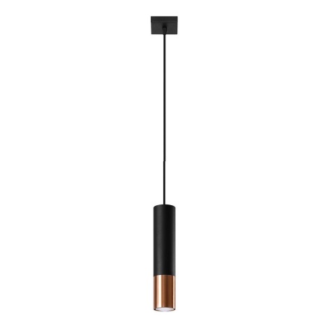 Hanglamp aan een koord LOOPEZ 1xGU10/10W/230V zwart/koper