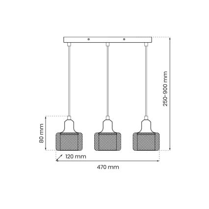 Hanglamp aan een koord LUMI 3xG9/8W/230V