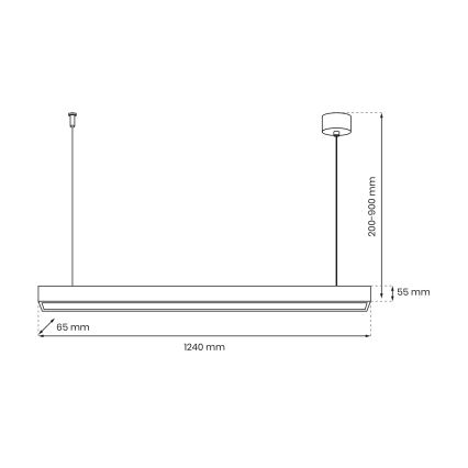 Hanglamp aan een koord LUNGO T8 1xG13/18W/230V zwart