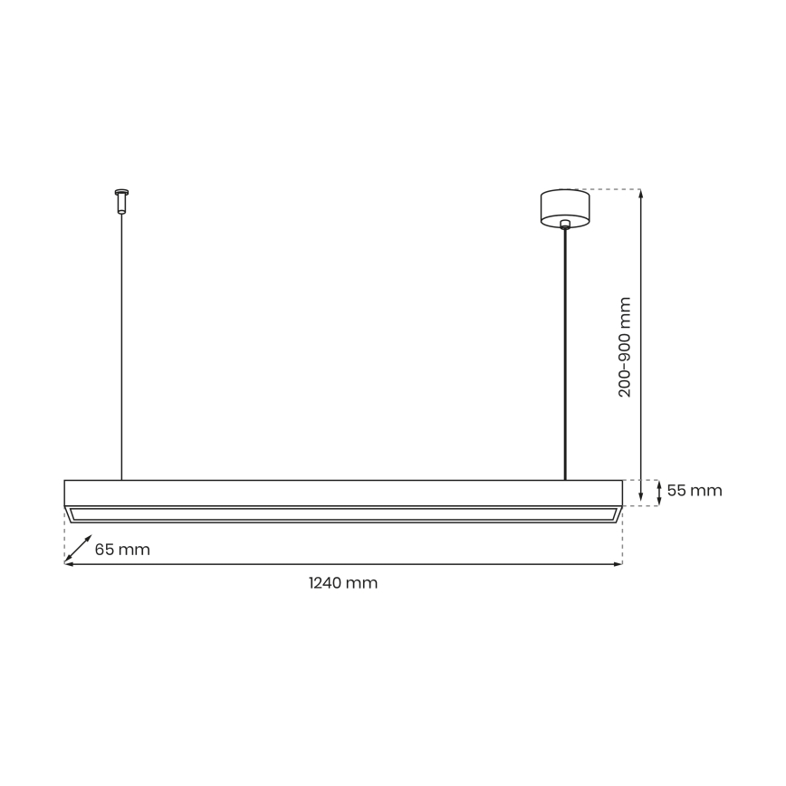 Hanglamp aan een koord LUNGO T8 1xG13/18W/230V zwart