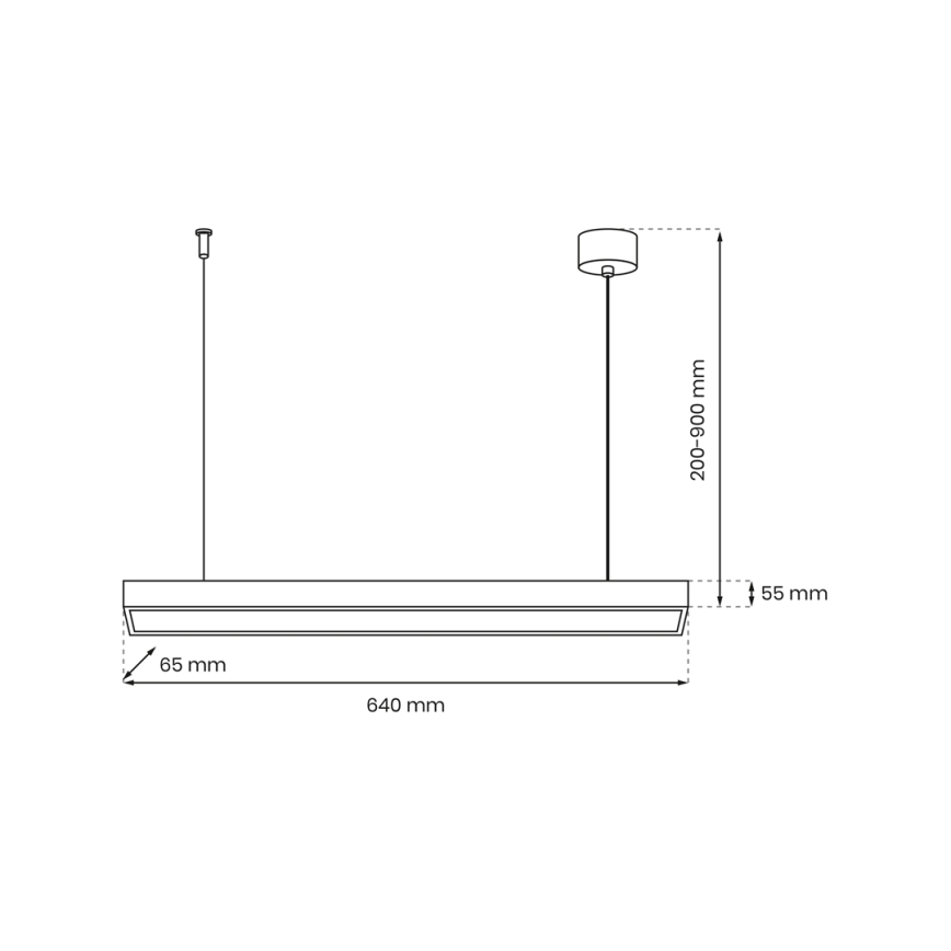 Hanglamp aan een koord LUNGO T8 1xG13/9W/230V zwart