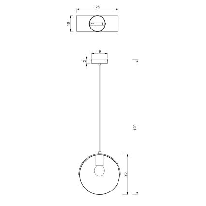 Hanglamp aan een koord MALM 1xE27/60W/230V