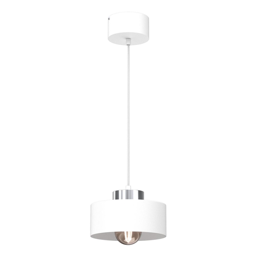 Hanglamp aan een koord MARTI 1xE27/15W/230V wit/glanzend chroom