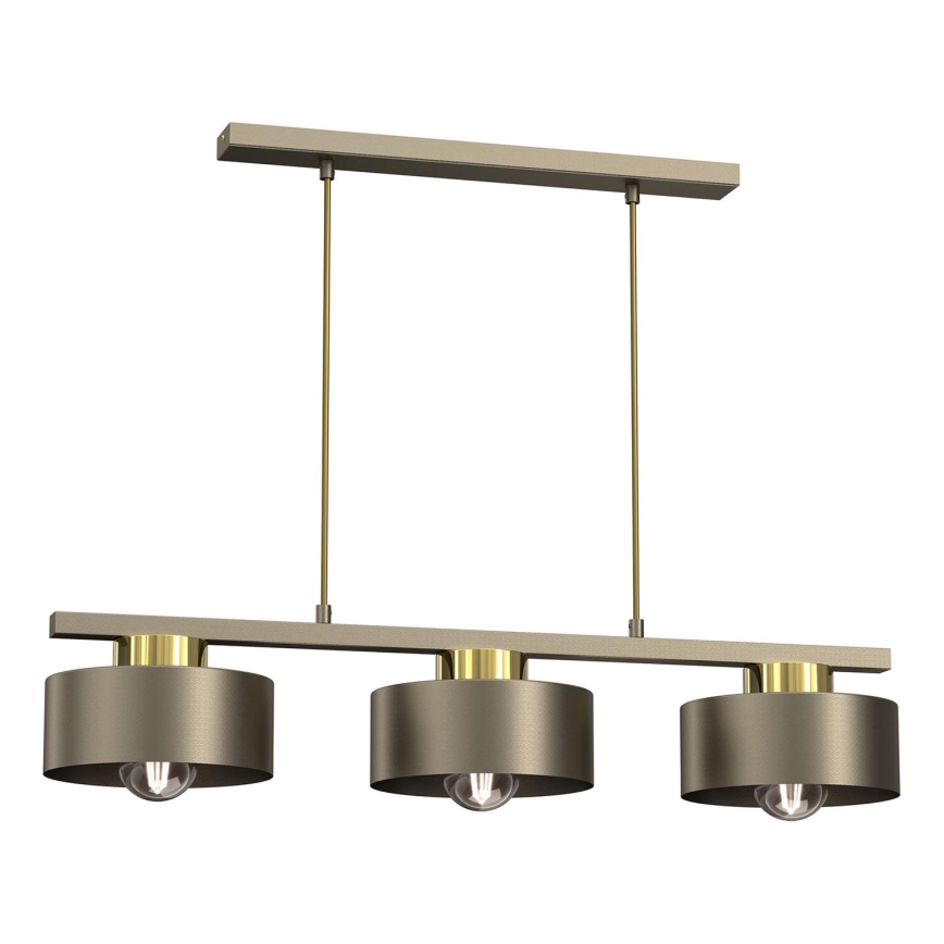 Hanglamp aan een koord MARTI 3xE27/15W/230V messing/goud