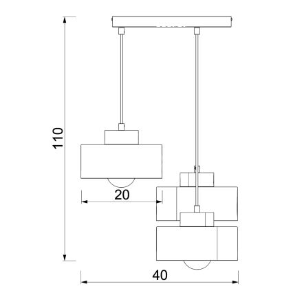 Hanglamp aan een koord MARTI 3xE27/15W/230V wit/glanzend chroom