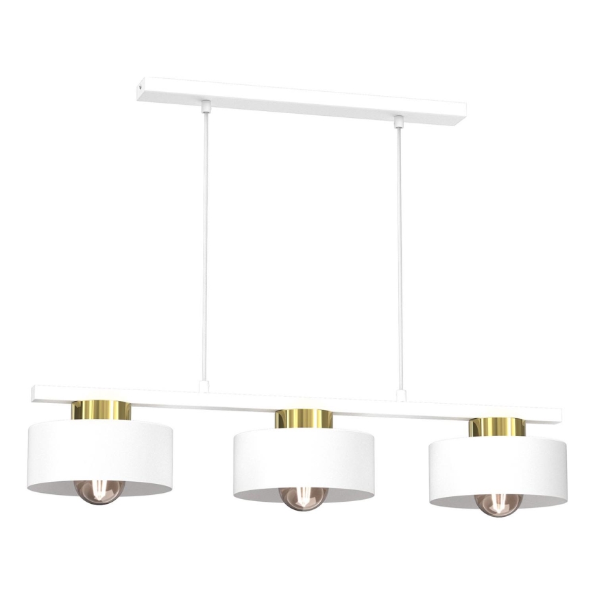 Hanglamp aan een koord MARTI 3xE27/15W/230V wit/goud