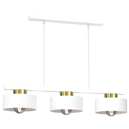 Hanglamp aan een koord MARTI 3xE27/15W/230V wit/goud