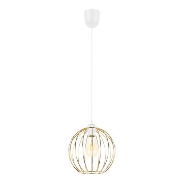 Hanglamp aan een koord MATT 1xE27/60W/230V wit/gouden