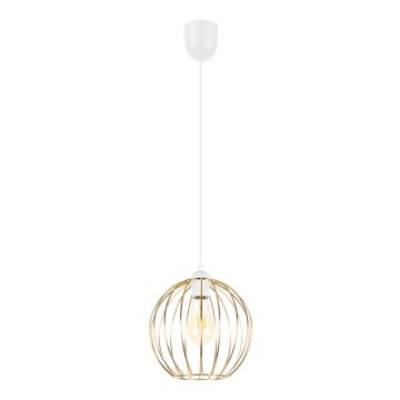 Hanglamp aan een koord MATT 1xE27/60W/230V wit/gouden