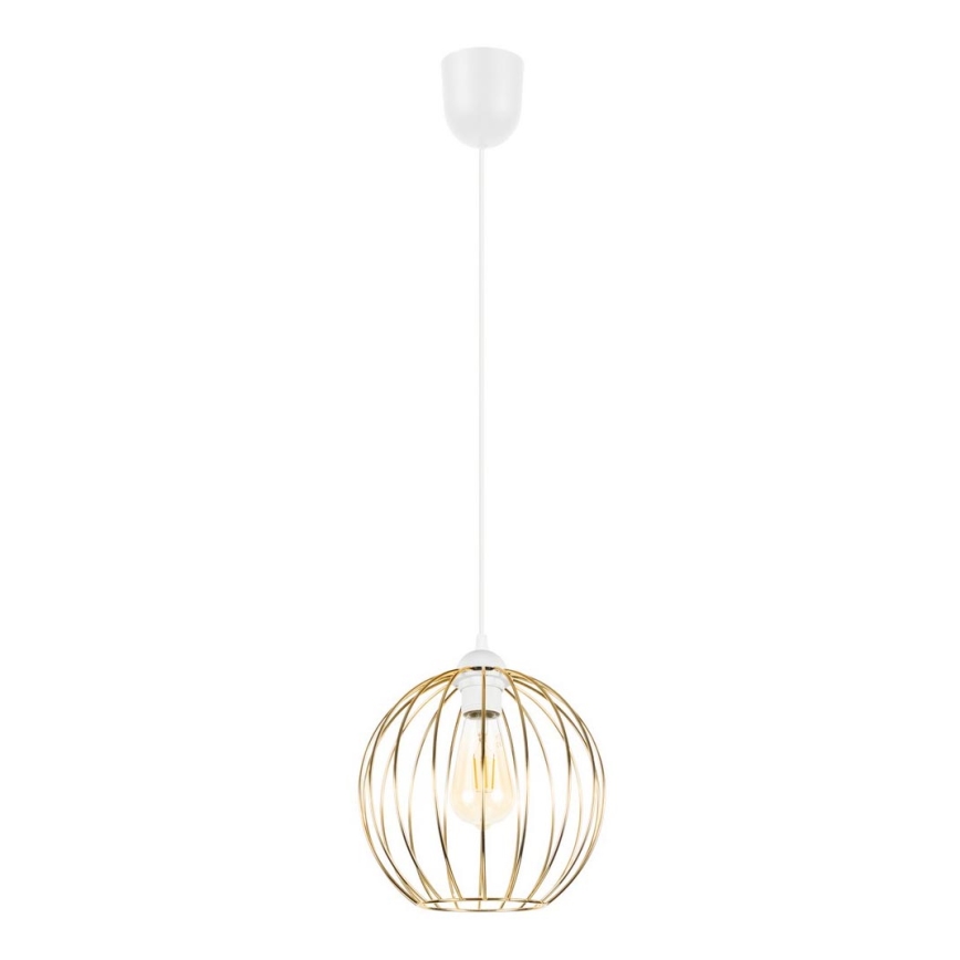 Hanglamp aan een koord MATT 1xE27/60W/230V wit/gouden