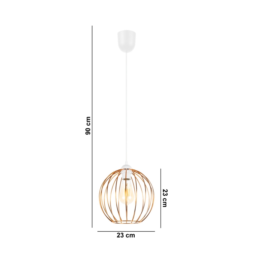 Hanglamp aan een koord MATT 1xE27/60W/230V wit/koper