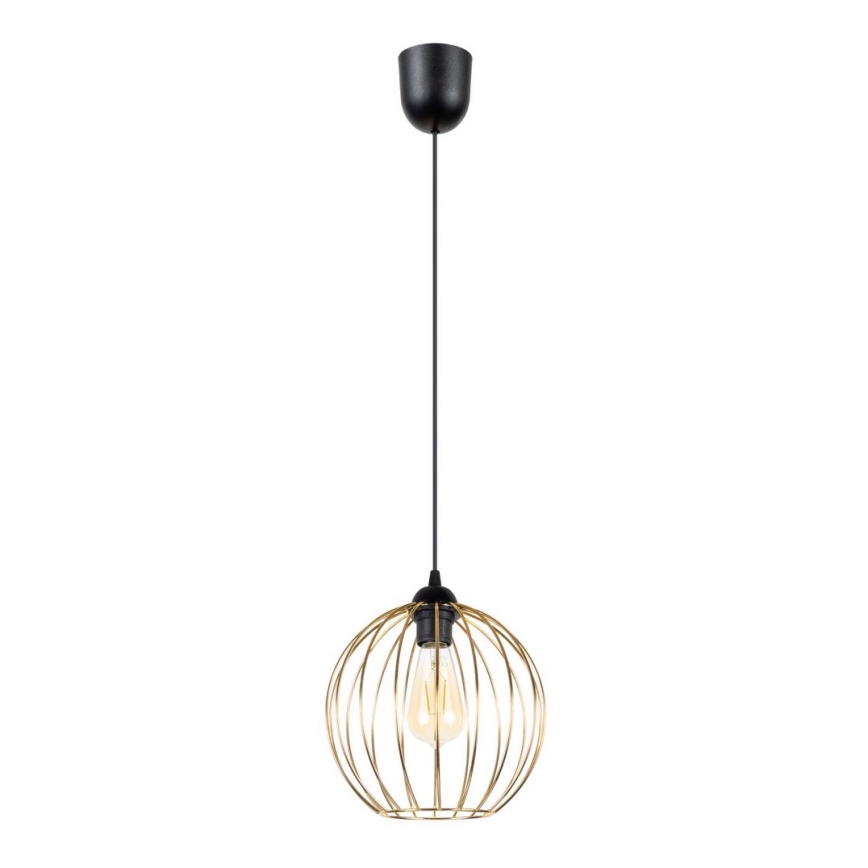 Hanglamp aan een koord MATT 1xE27/60W/230V zwart/gouden