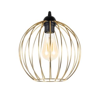 Hanglamp aan een koord MATT 1xE27/60W/230V zwart/gouden