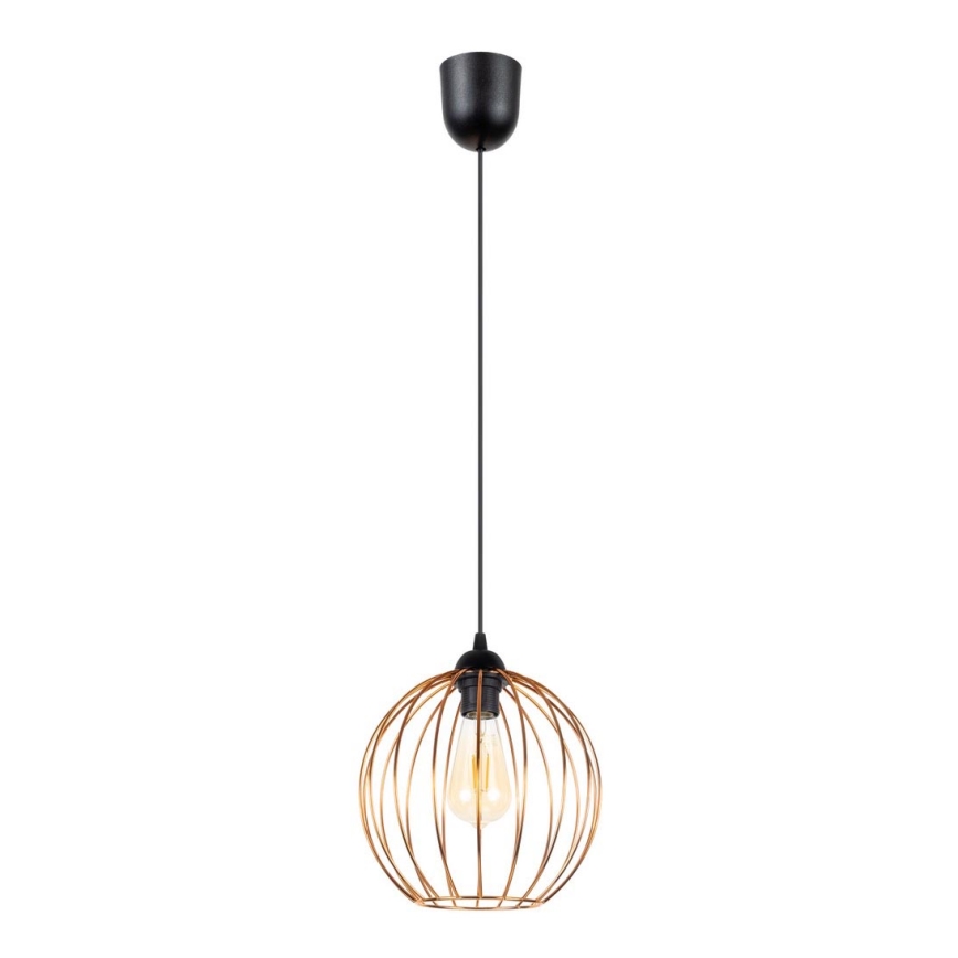 Hanglamp aan een koord MATT 1xE27/60W/230V zwart/koper