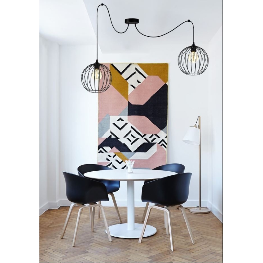 Hanglamp aan een koord MATT 2xE27/60W/230V spin