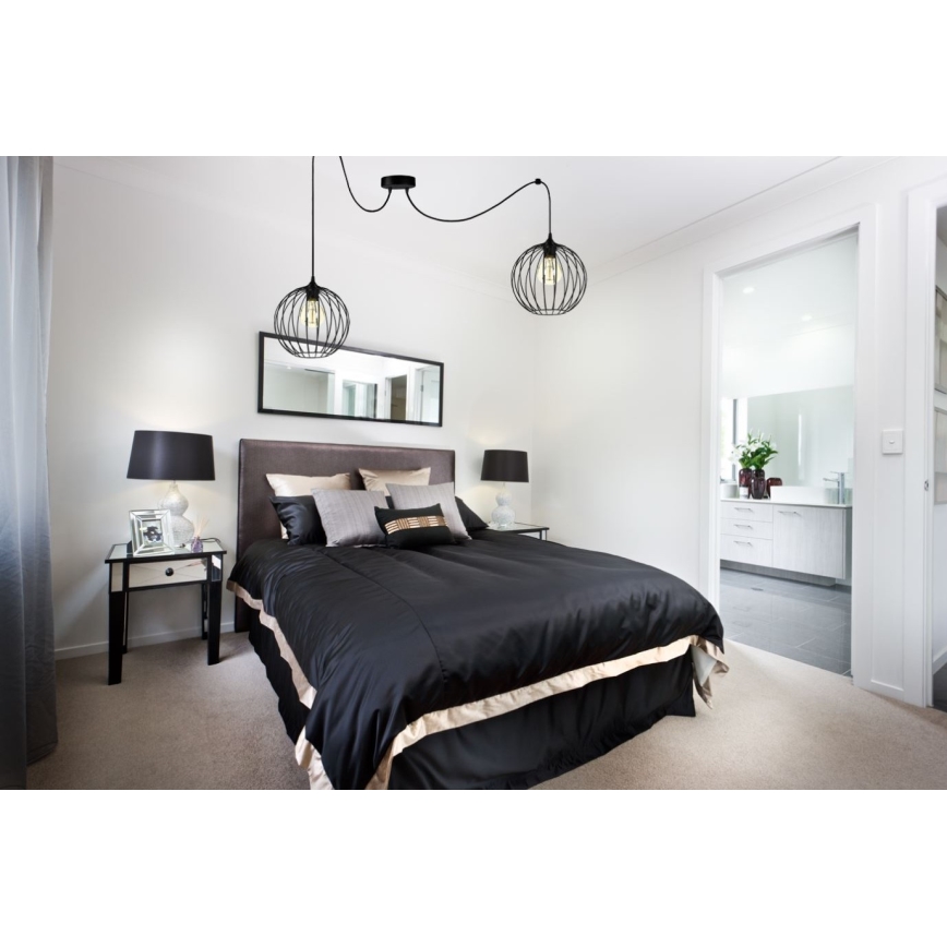 Hanglamp aan een koord MATT 2xE27/60W/230V spin
