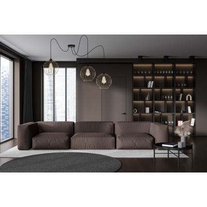 Hanglamp aan een koord MATT 3xE27/60W/230V spin zwart/goud