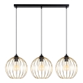 Hanglamp aan een koord MATT 3xE27/60W/230V zwart/gouden