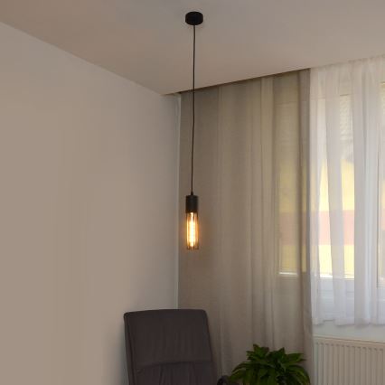 Hanglamp aan een koord MELODY 1xE27/15W/230V zwart