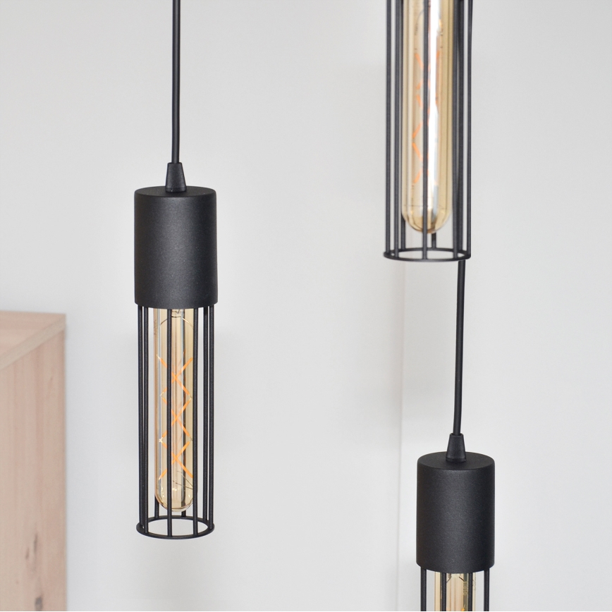 Hanglamp aan een koord MELODY 3xE27/15W/230V zwart