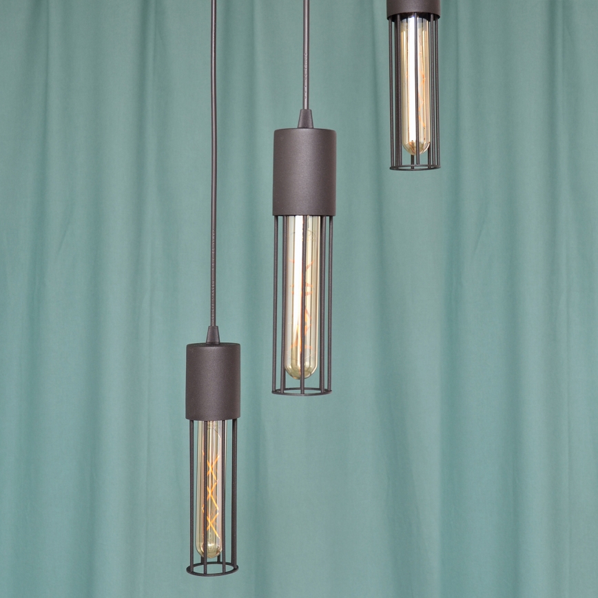 Hanglamp aan een koord MELODY 3xE27/15W/230V zwart