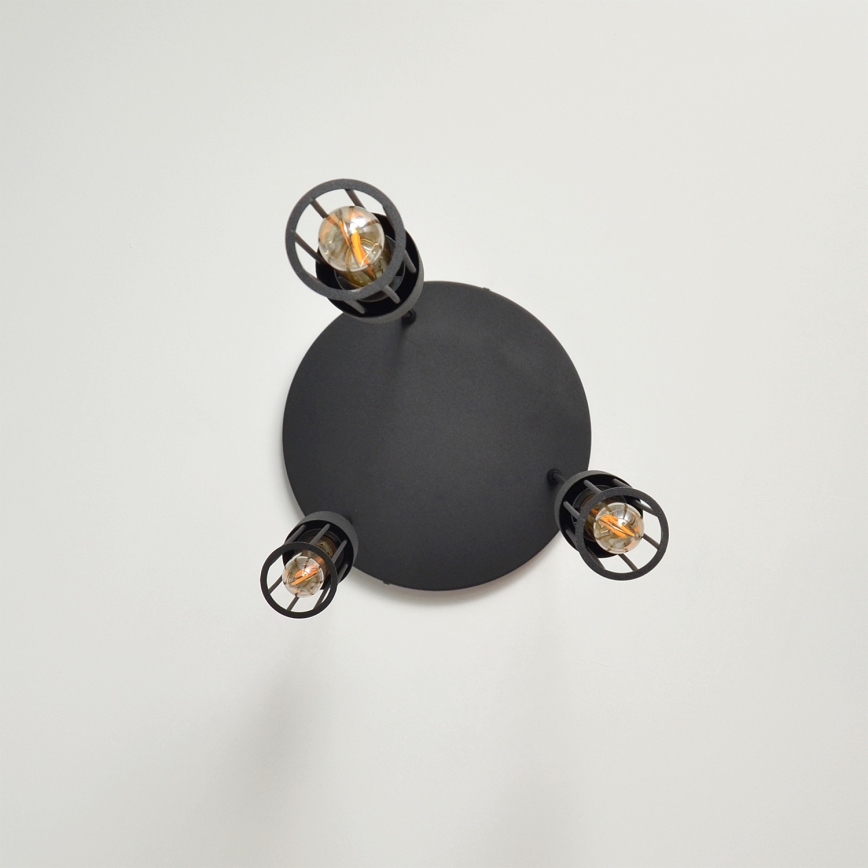 Hanglamp aan een koord MELODY 3xE27/15W/230V zwart