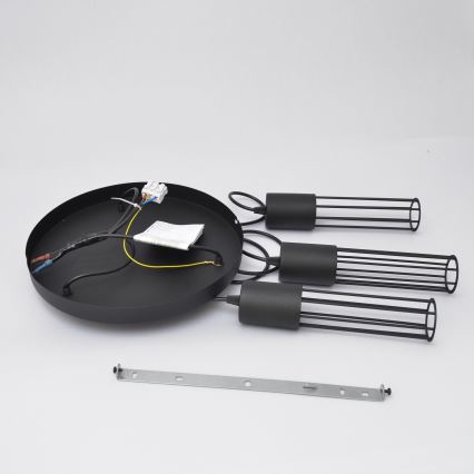 Hanglamp aan een koord MELODY 3xE27/15W/230V zwart