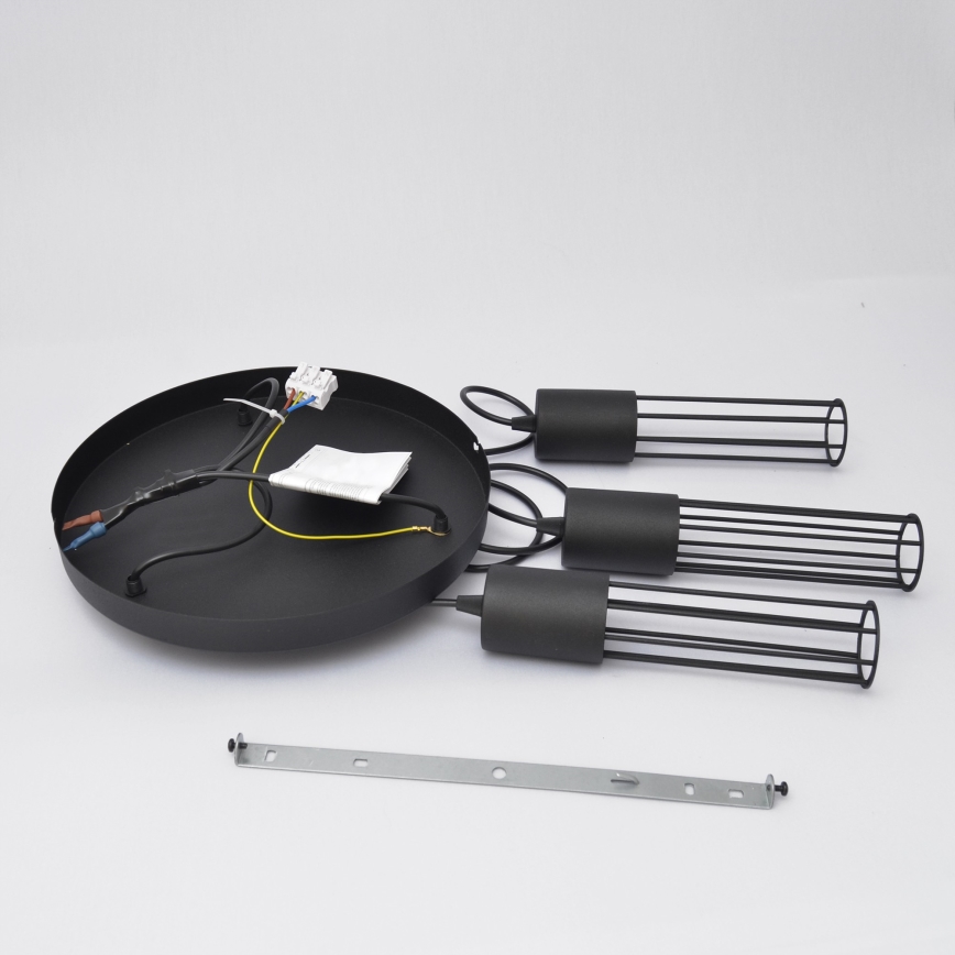 Hanglamp aan een koord MELODY 3xE27/15W/230V zwart