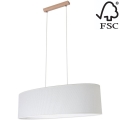 Hanglamp aan een koord MERCEDES 2xE27/40W/230V wit/eiken – FSC gecertificeerd