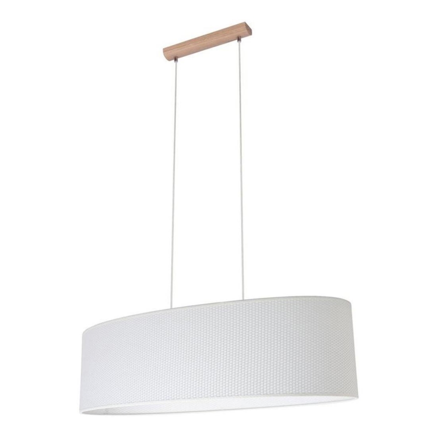 Hanglamp aan een koord MERCEDES 2xE27/40W/230V wit/eiken