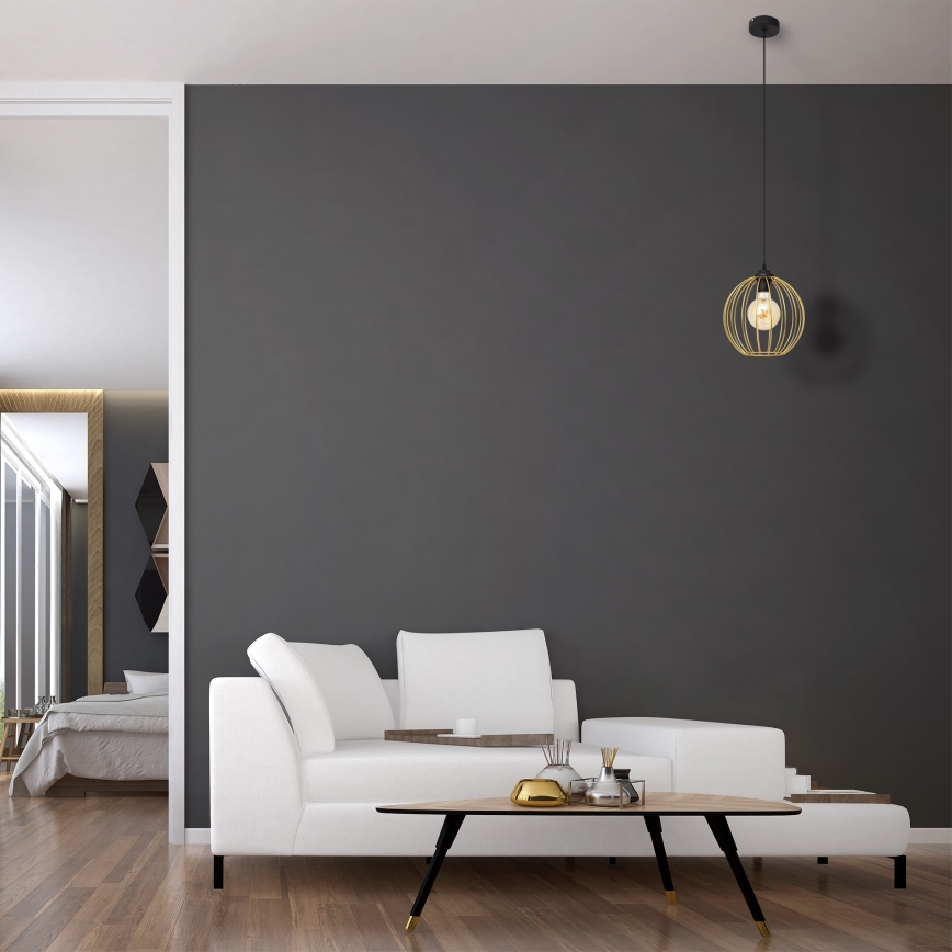 Hanglamp aan een koord MERCURE 1xE27/15W/230V goud/zwart