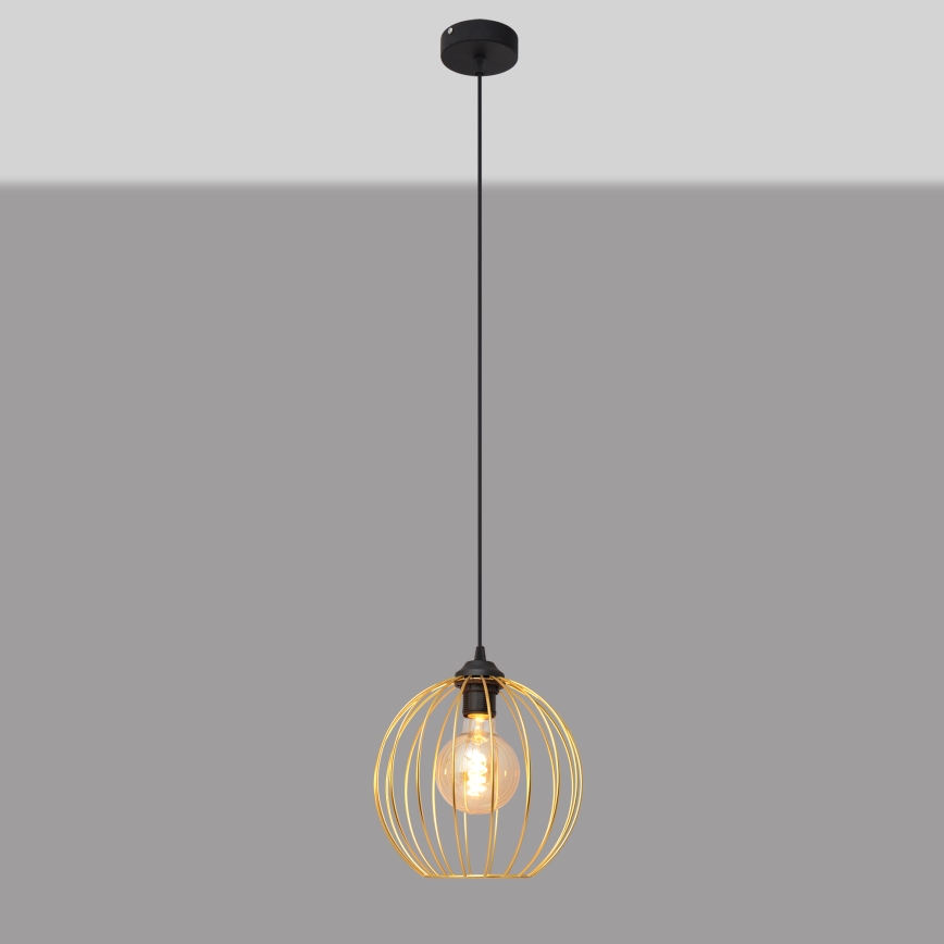 Hanglamp aan een koord MERCURE 1xE27/15W/230V goud/zwart