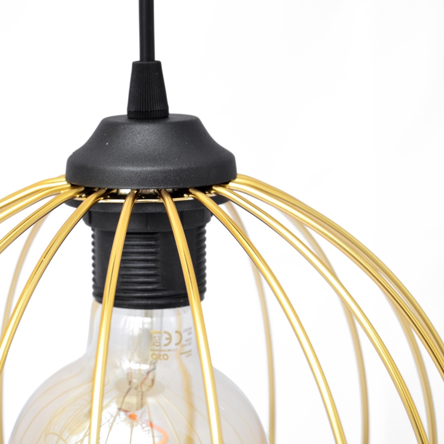 Hanglamp aan een koord MERCURE 1xE27/15W/230V goud/zwart