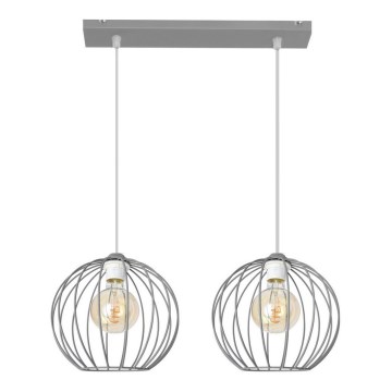 Hanglamp aan een koord MERCURE 2xE27/15W/230V grijs