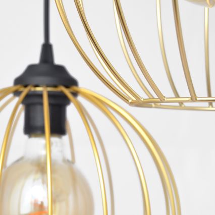 Hanglamp aan een koord MERCURE 3xE27/15W/230V goud/zwart