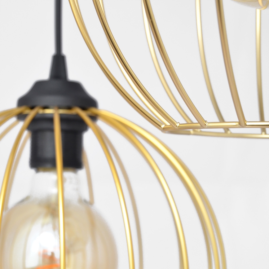 Hanglamp aan een koord MERCURE 3xE27/15W/230V goud/zwart