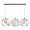 Hanglamp aan een koord MERCURE 3xE27/15W/230V grijs
