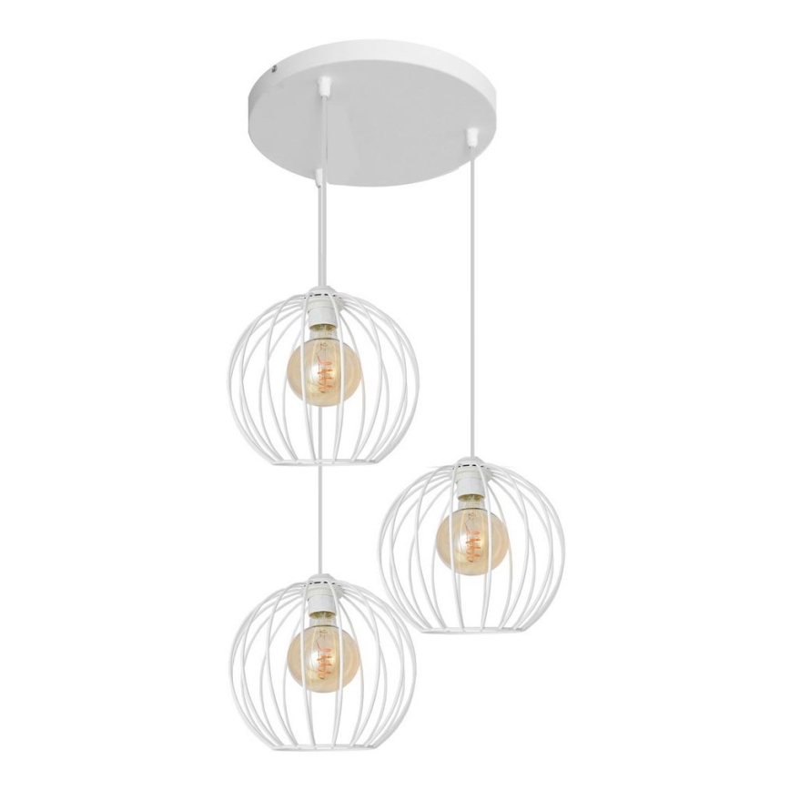 Hanglamp aan een koord MERCURE 3xE27/15W/230V wit